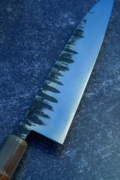 235 mm mirror-polished Damascus Gyuto – view 8