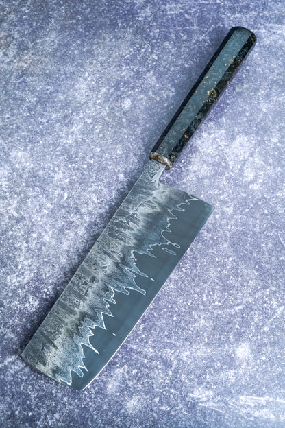 180 mm Go-mai Damascus Nakiri – view 2