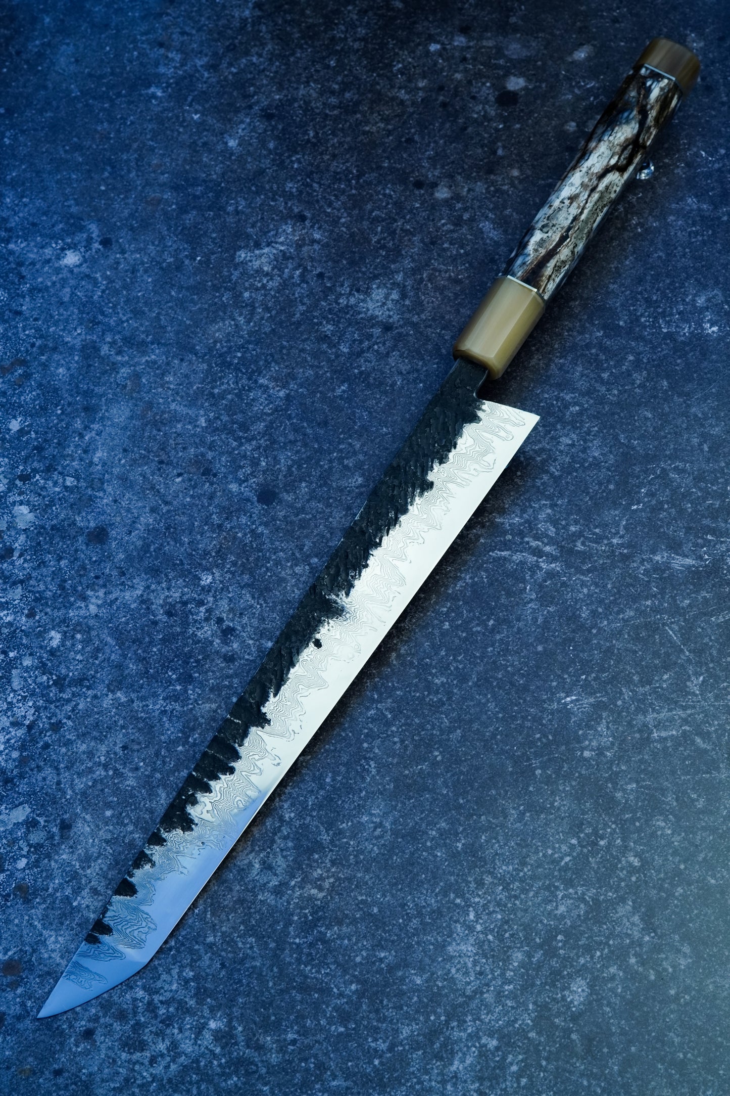 300 mm Sakimaru Sujihiki -  Mirror polish Damascus