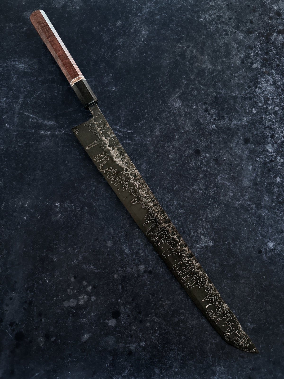 355 mm Damascus Sakimaru Sujihiki – Apex Ultra Core & S-Grind