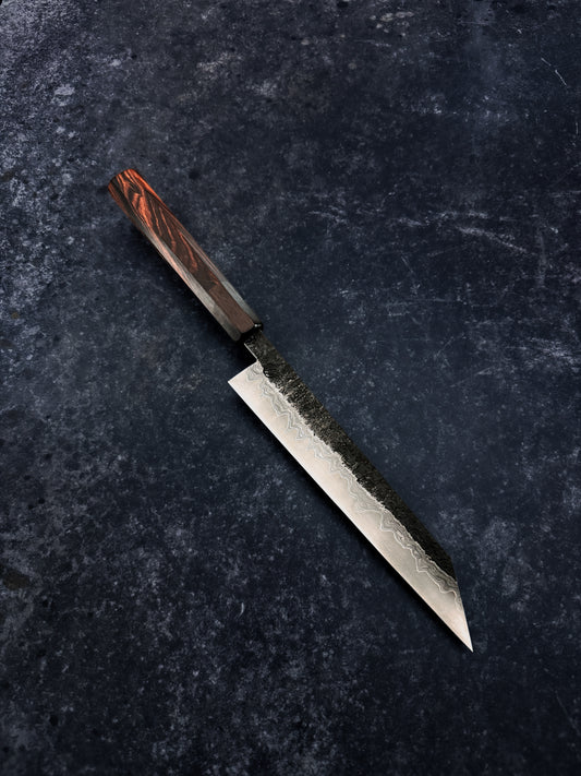 Handmade 205 mm K-tip Damascus Sujihiki with ApexUltra core by MK-Knives, Denmark