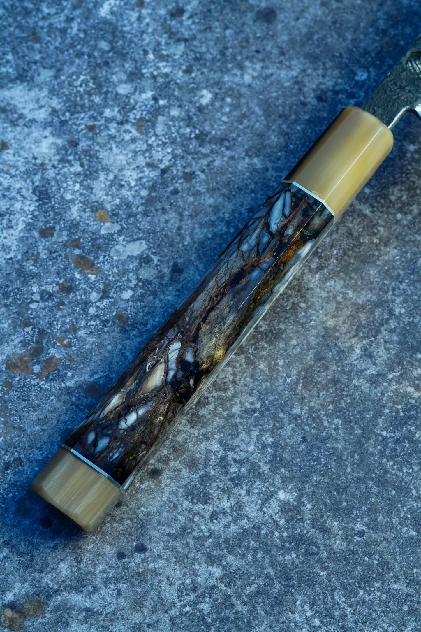 300 mm Sakimaru Sujihiki -  Mirror polish Damascus