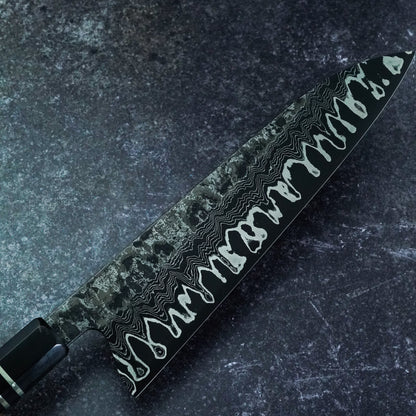 220 mm nickel Damascus Gyuto with ApexUltra core – view 3