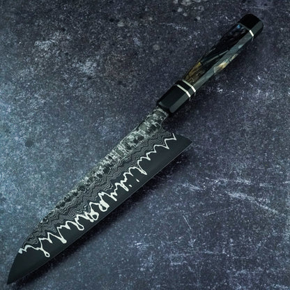 220 mm nickel Damascus Gyuto with ApexUltra core – view 2