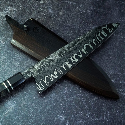 220 mm nickel Damascus Gyuto with ApexUltra core – view 6