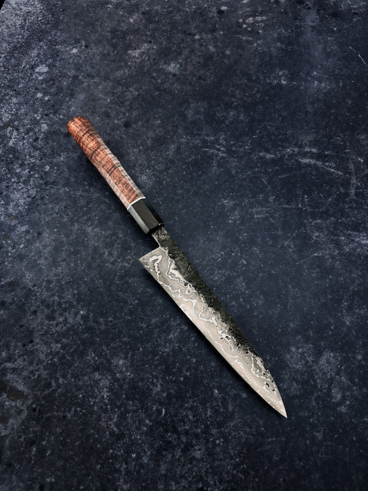 Handmade 190 mm Damascus Ko-Gyuto with Tasmanian Blackwood handle by MK-Knives, Denmark