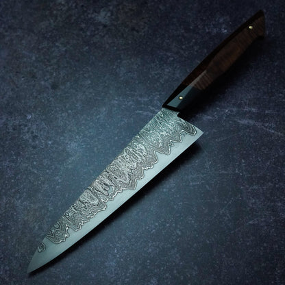 220 mm Damascus Gyuto with sculpted handle – view 8