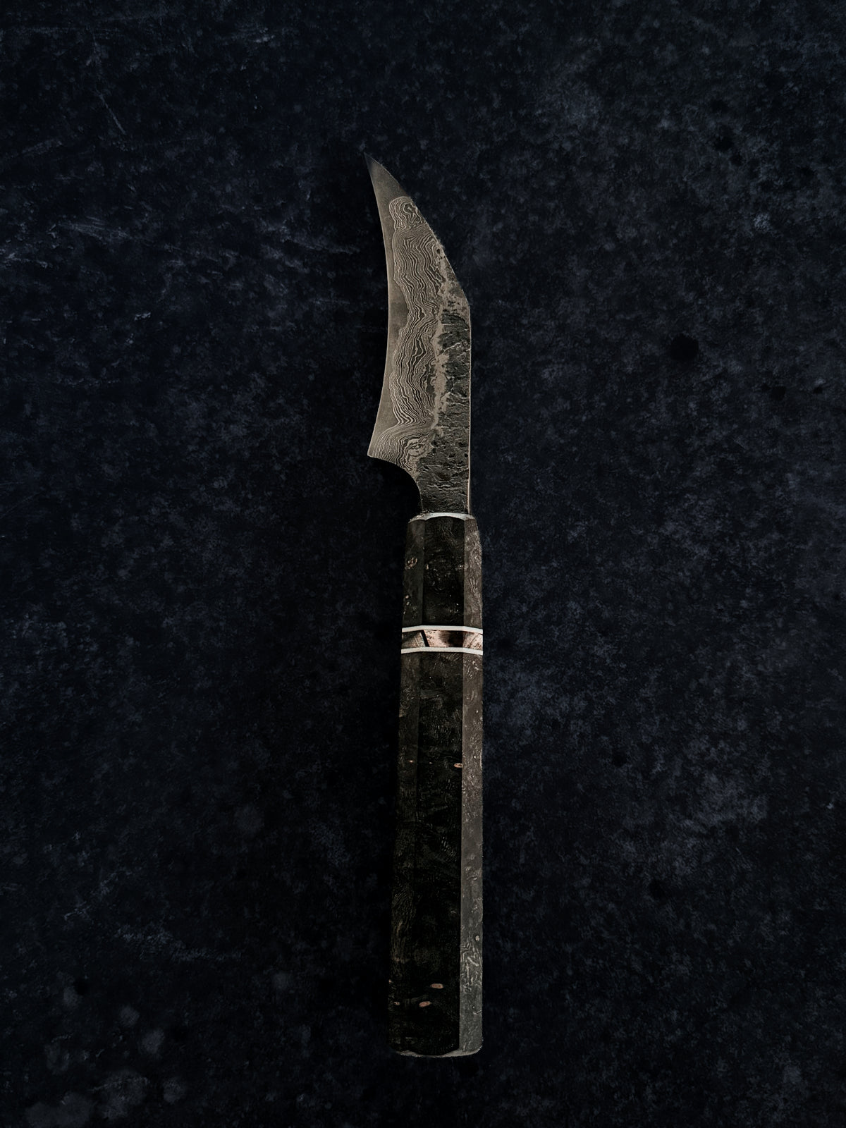 90 mm Damascus Petty – Apex Ultra Core & Full Hollow Grind