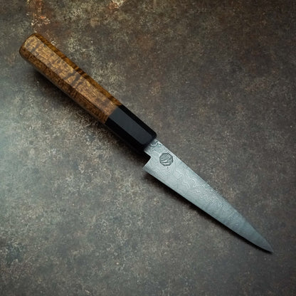 Handmade 105 mm Damascus utility knife by MK-Knives, Denmark